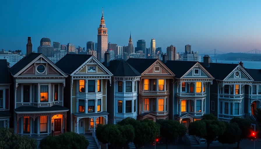 Luxury Housing Boom in San Francisco: Victorian homes and city skyline.