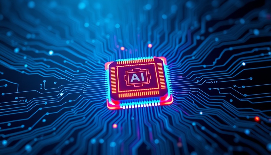 Futuristic AI chip concept with glowing circuitry, symbolizing AI government fraud arms race.