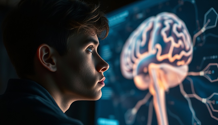 Man examining brain image, exploring visual perception in humans compared with AI.