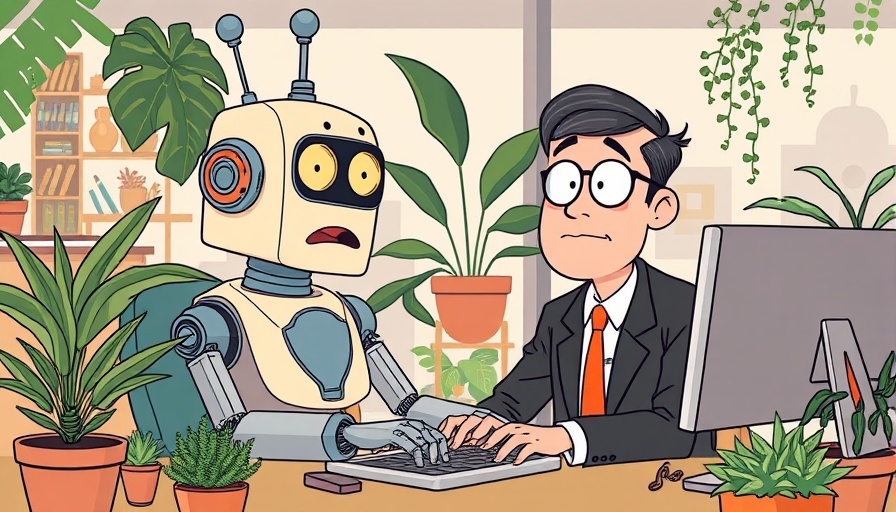 DeepSeek R1-0528 AI model surprises in modern office, cartoon style.