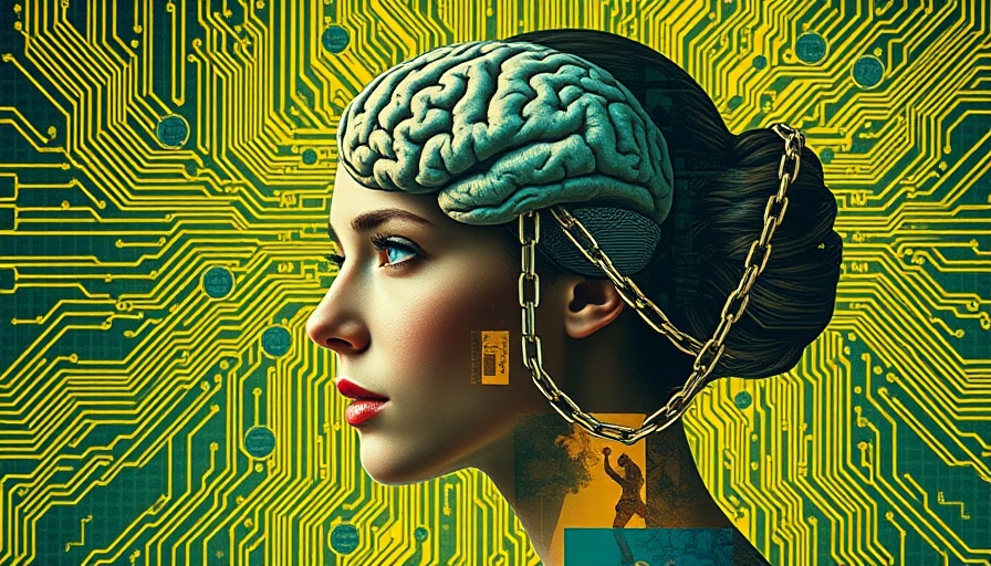 Surreal depiction of a brain chained within digital circuits, representing consultants in the age of AI.