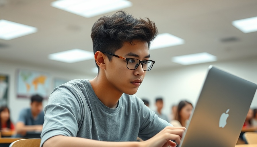 Student in classroom using laptop for Allentown School District investment in AI.