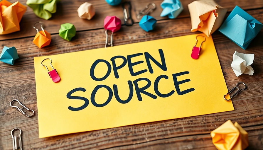 Colorful sticky notes reading 'OPEN SOURCE' on wood surface.