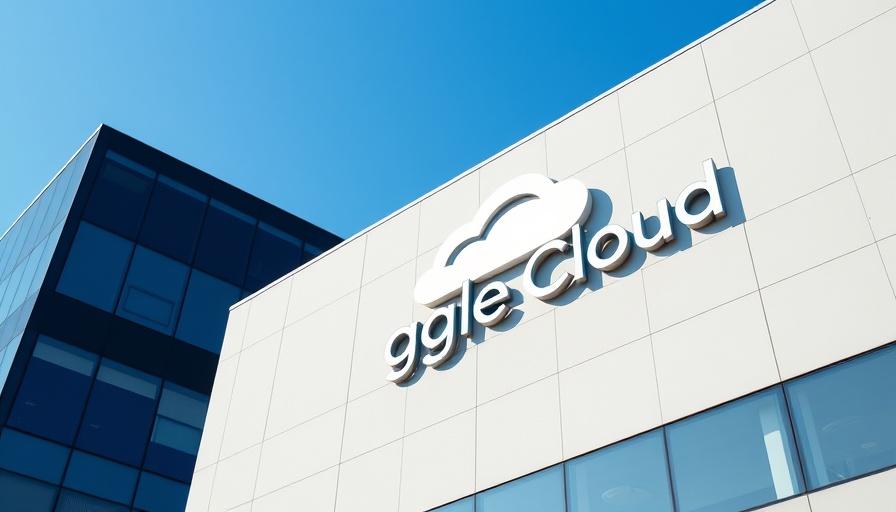 Google Cloud logo on building, clear sky