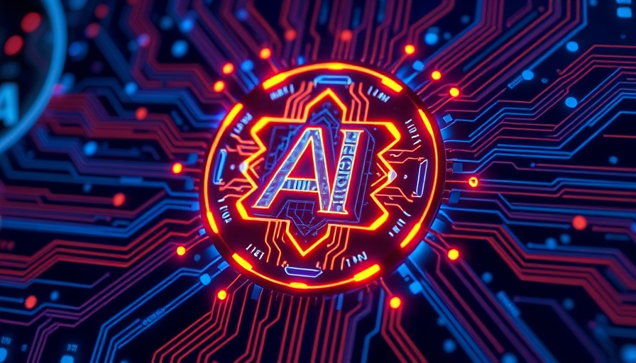 Futuristic AI graphic with circuit board design, symbolizing AI initiatives for medical needs.