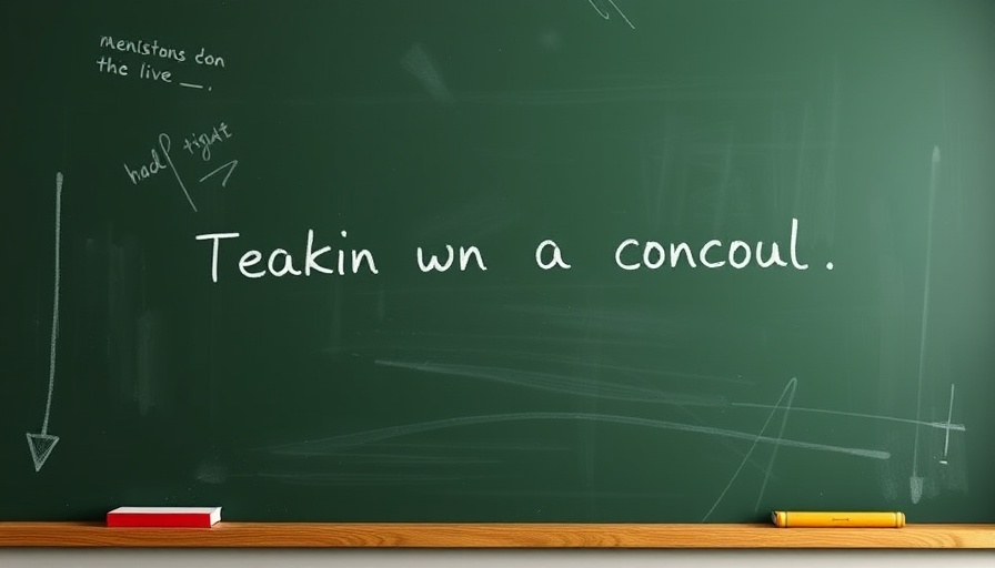 Chalkboard with message reflecting education theme.