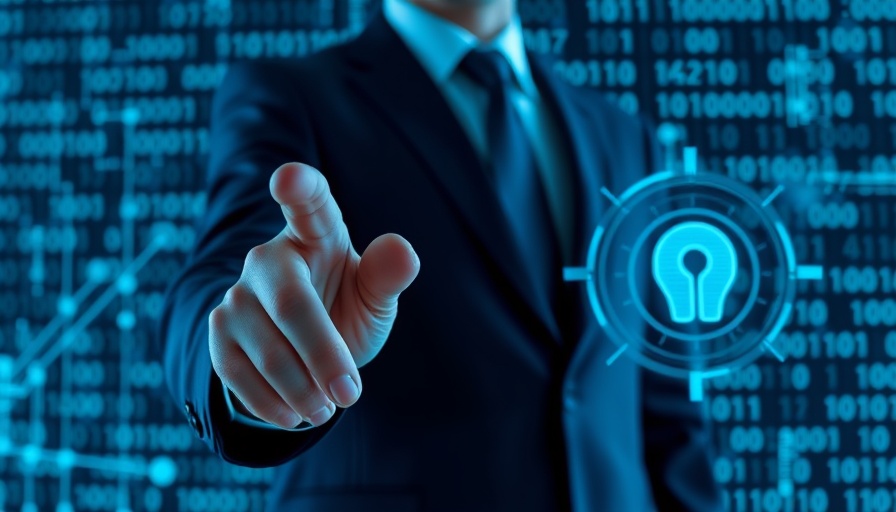 AI-driven planning cycle concept with businessperson interacting with digital AI interface.