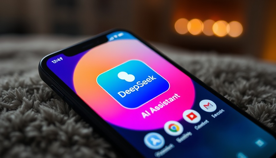 DeepSeek AI app on smartphone screen, showing app icon and details.