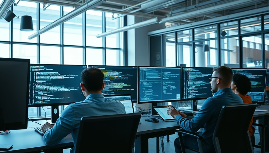 AI-native workforce in a modern office working on multiple screens.