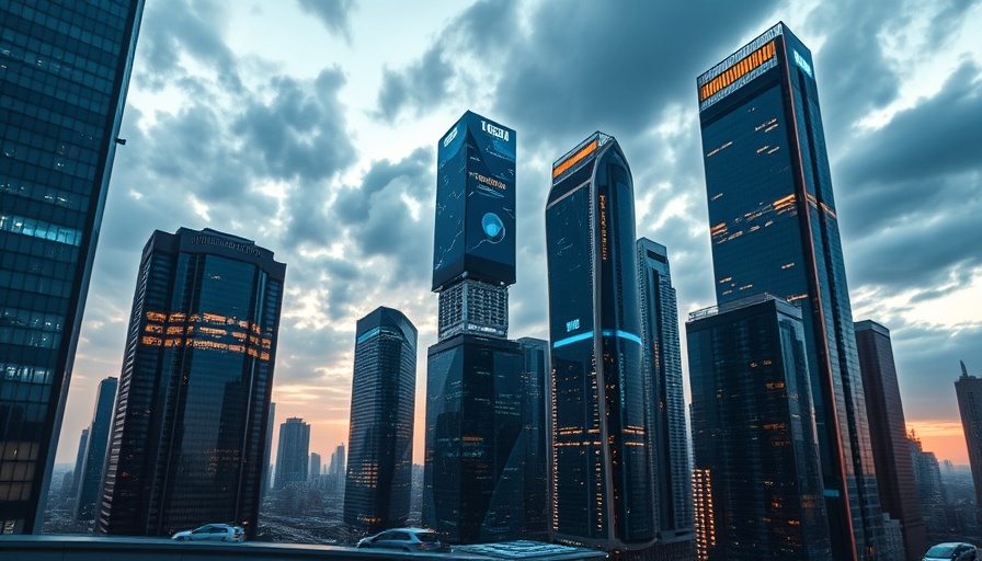 Futuristic cityscape with Agentic AI in Real Estate theme