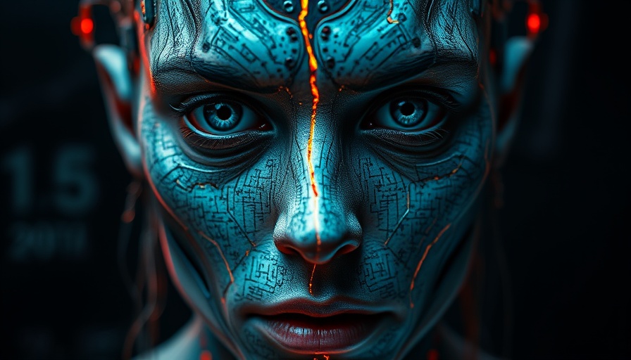 LLM confidence under pressure depicted as a digital humanoid face with contrasting elements.