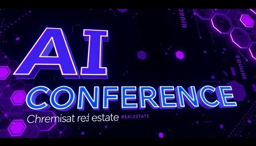 Futuristic banner on AI trends in real estate with event details.
