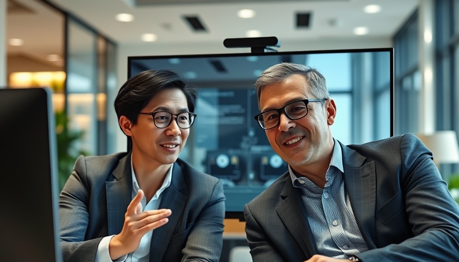 Professionals discussing AI in hospitality over a video call.