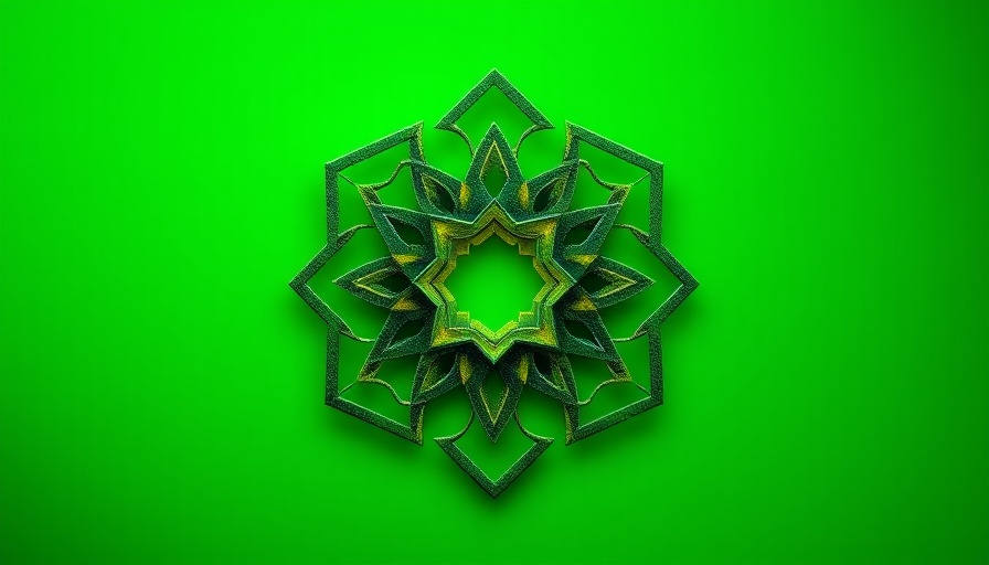 Abstract AI symbol on green gradient, AI Real Estate Technology Investment.