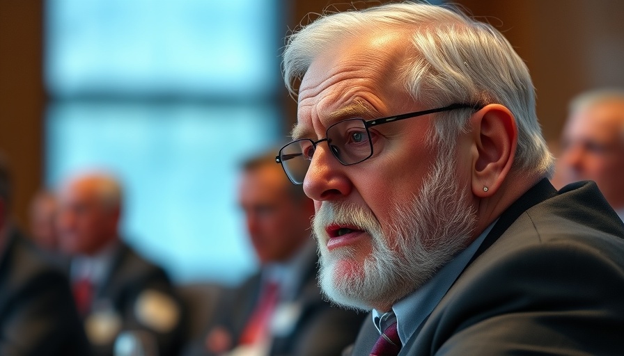 Elderly male speaking at a conference, Vaccine Injury Compensation Program.