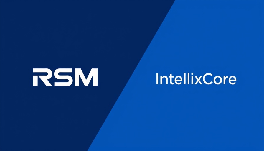 RSM AI partnership with IntellixCore logos on a split background.
