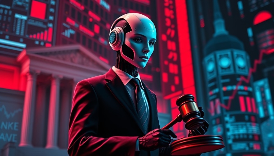 AI Action Plan enterprise strategies with digital courtroom scene.