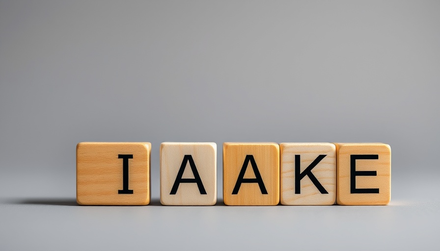 Cubes with AI FAKE letters on gray background, agent washing concept.