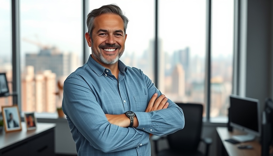 Confident professional in office overlooking city signifies Zillow growth.