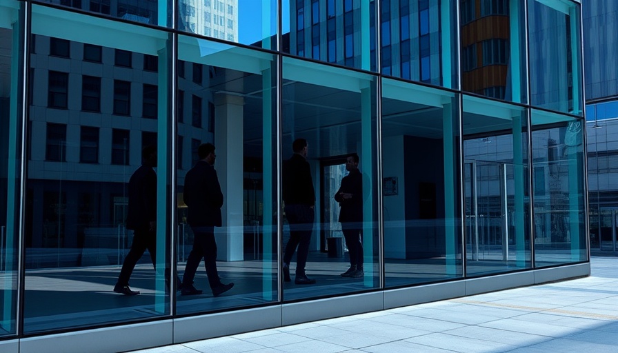 Reflective office building facade symbolizing AI-based Copilot Mode in Edge browser.