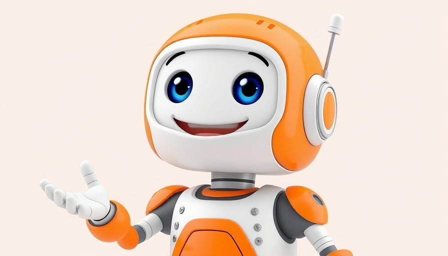 Friendly cartoon robot presenting best technical newsletters.