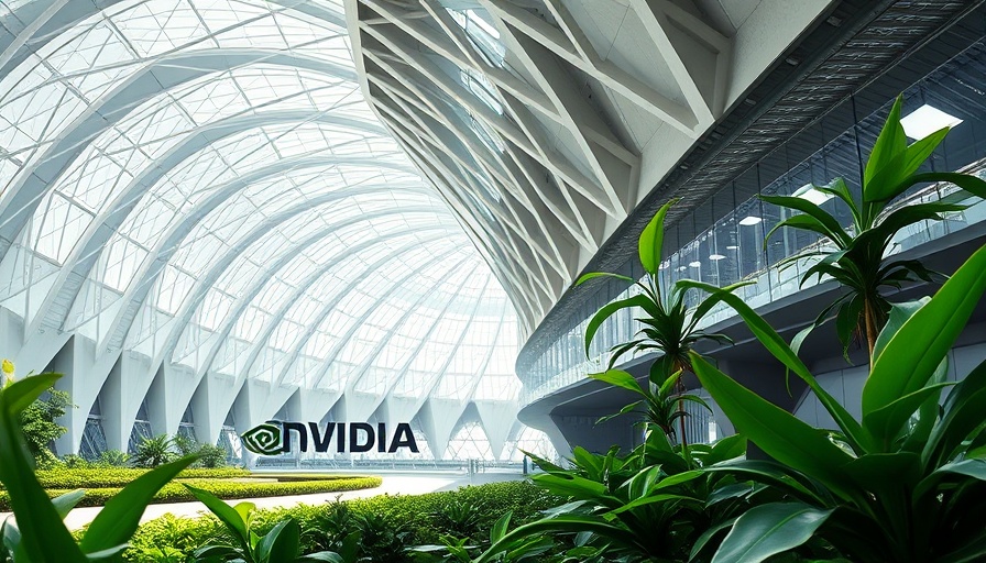 Nvidia headquarters displaying logo amidst futuristic architecture