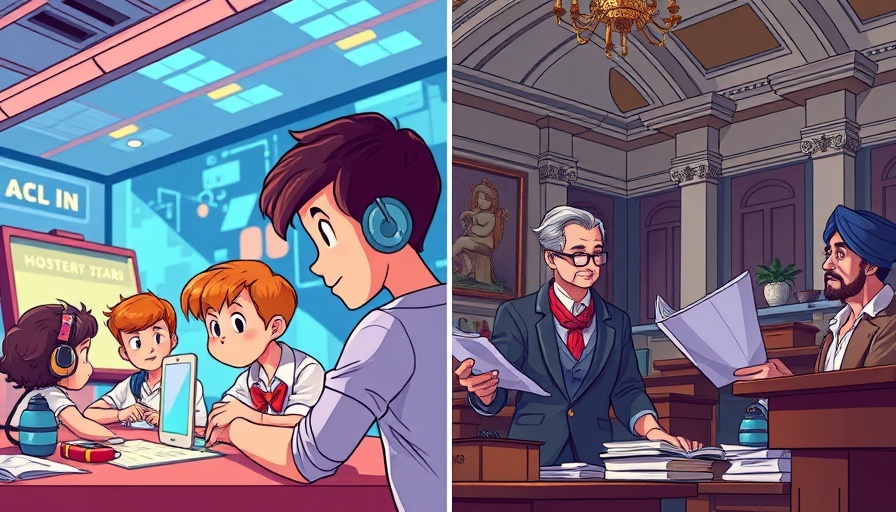 Illustration contrasting AI use in education with traditional methods.