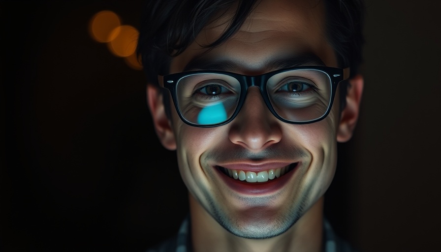 Smiling person with glasses in a warm lit environment related to DOGE-related startups.