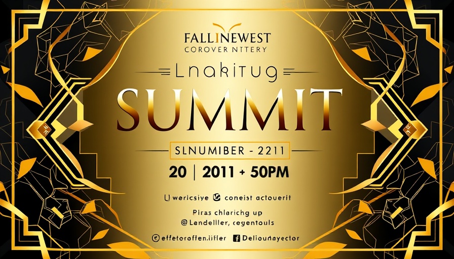 Asian American real estate leaders summit poster, luxe design.