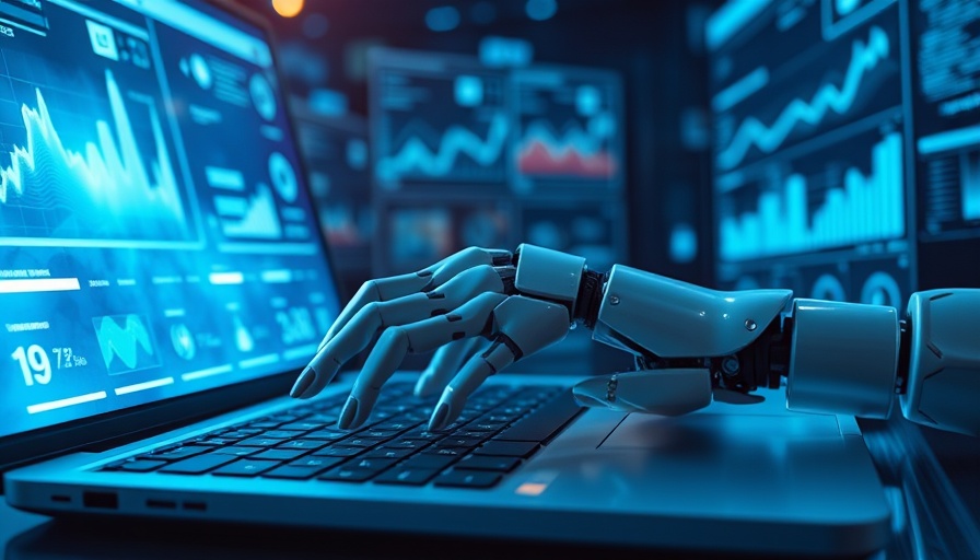 Human and AI collaboration with digital data interface, illustrating AI use in government work.