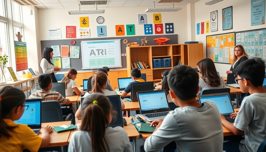 Students learning AI with New Mexico guidelines in classroom.