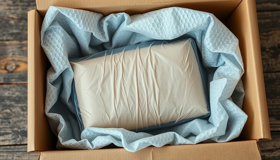 Bubble-wrapped package in a box in a news broadcast layout.