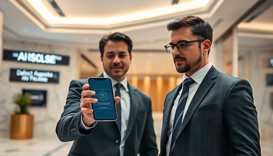 Two professionals using AI-based defect management on smartphone.