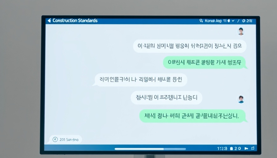 Chat interface discussing construction information with AI, in Korean.