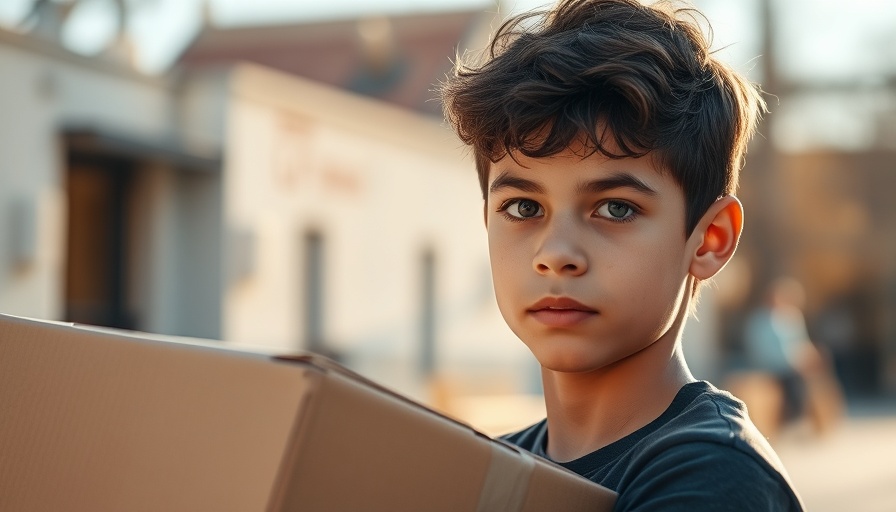 Young person carrying a box, highlighting real estate threats.