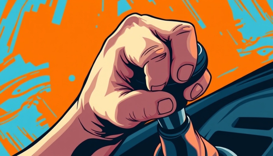 Dynamic hand on car shifter illustration evoking speed, OpenAI GPT-4o Return theme.