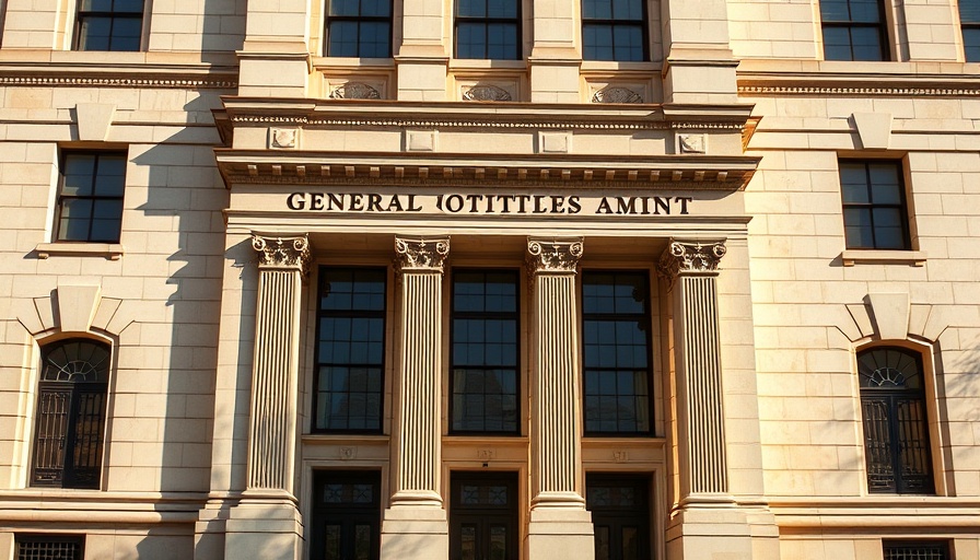 General Services Administration building facade under clear sky.