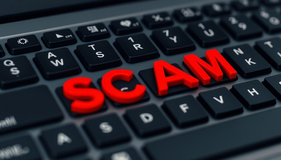 Close-up of keyboard with 'SCAM' text highlighting digital scamming