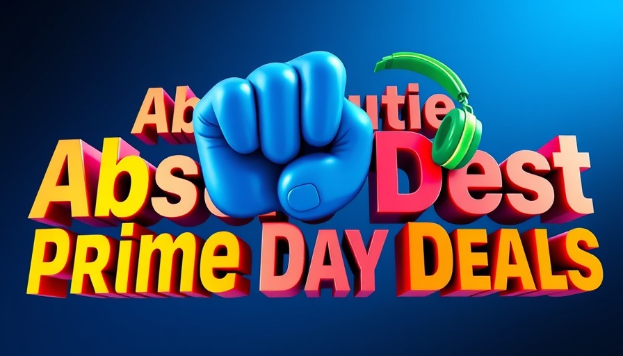 3D colorful artwork for Best Prime Day Deals 2025 featuring text and electronics.
