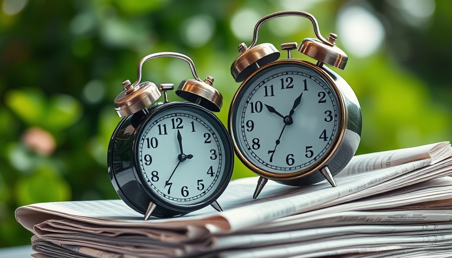Vintage clock on newspapers symbolizing personal time management strategies.