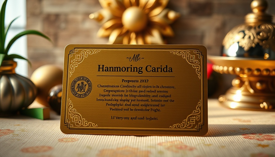 Promotional sign with gold card and official seal for China K visa