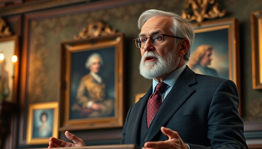 Distinguished speaker appears thoughtful during a speech on government changes.