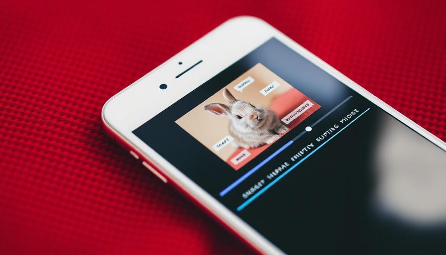 Smartphone with video app on red fabric, Apple Clips app discontinued.