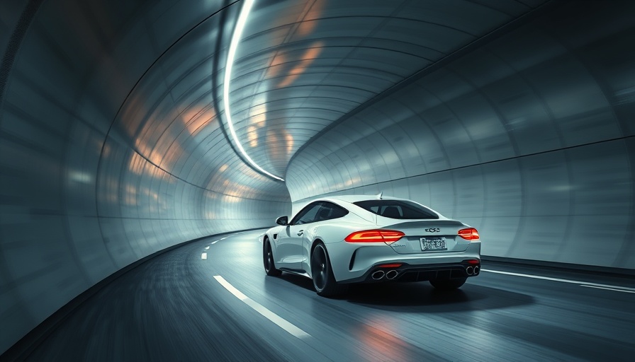 Sleek car in modern tunnel exemplifying technological innovation.