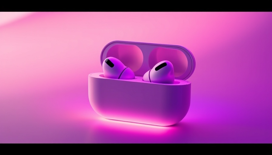 Stylized next-generation AirPods with abstract colors