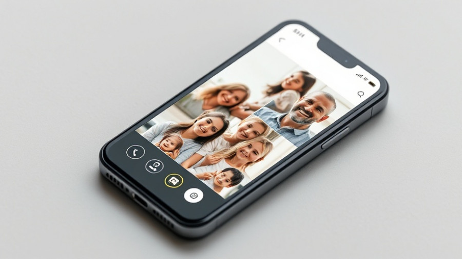 Mobile interface of a photo sharing app for families with pictures displayed.