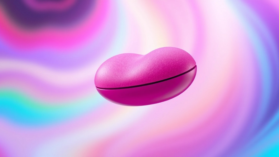 Lovense Lush Mini in vibrant rainbow background