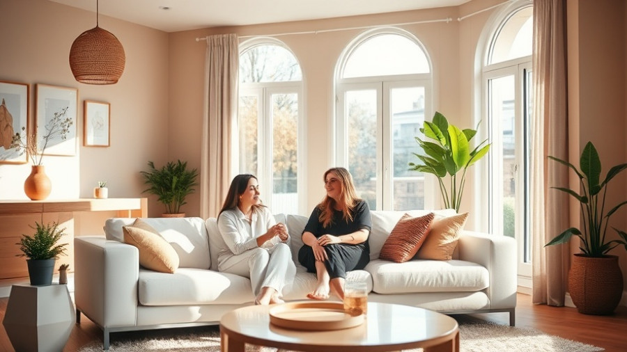 Women discussing signs of perimenopause in a cozy living room.