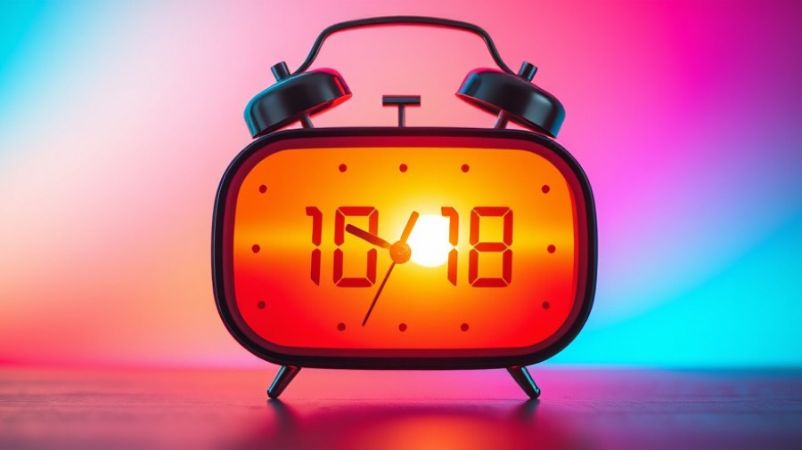 Modern sunrise alarm clock with vibrant background for 2025