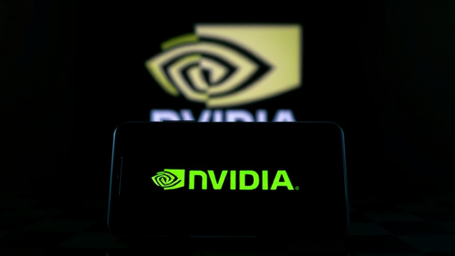 Nvidia logo on phone with background reflection.